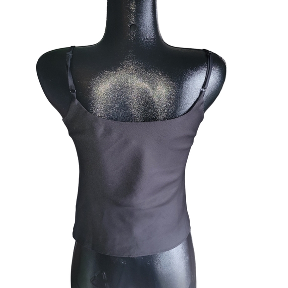 Asos Design Black Drawstring Front Tank  Top 4 - Picture 6 of 7